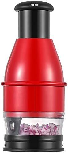 Geedel Food Chopper Vegetable Cutter, Easy to Clean Manual Veggie Onion Garlic Nut Chopper Dicer, Dishwasher Safe Vegetable Chopper with Container for Onions Nuts Garlic Veggies Salads
