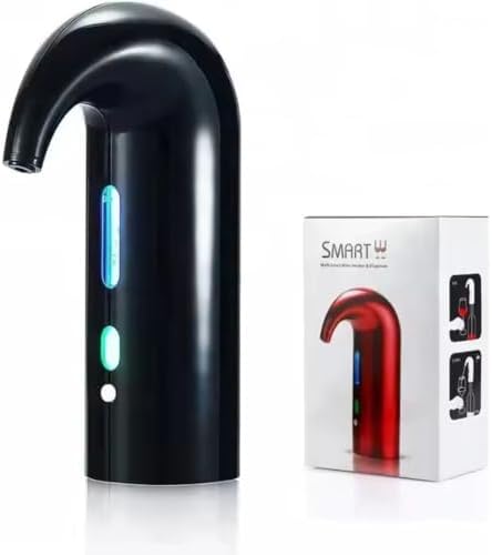 Electric Wine Aerator [BLACK], USB-Rechargeable, Gift for Wine Lovers, One-Touch Dispenser, Wine Presever