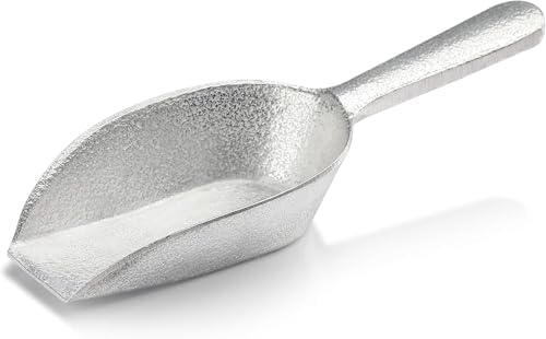 New Star Foodservice Cast Aluminum Flat Bottom Utility Scoop, 1oz, Extra Small Size, Silver, Hand Wash Only