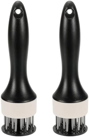 uxcell 2 Pcs Meat Tenderizer Tool, 7.7 x 2 Inch Small Meat Tenderizer Mallet for Tenderizing Pork Chicken Steak Fish Grilling BBQ, Black White