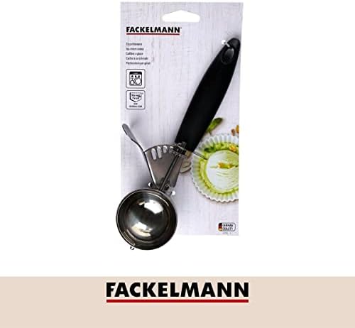 Fackelmann 7.9" Plastic/Stainless Steel Ice Cream Scoop, Silver