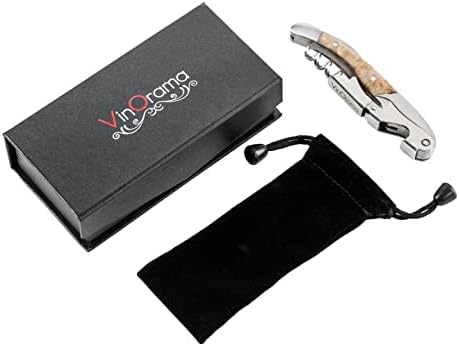 Waiters Corkscrew Wine Opener Rosewood Handle 3-in-1 Beer Bottle Opener and Foil Cutter, The Best Choice of Professional Waiters and Bartenders Around the Globe