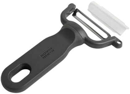 Kuhn Rikon Family Y Peeler, Serrated Vegetable Peeler for Tomatoes and Soft Skin Produce, Stainless Steel Potato Peeler, Grey
