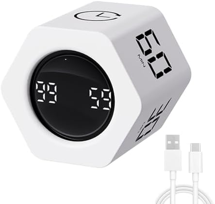 LUCKY TIME Flip Productivity Timer, 1, 5, 10, 30, 60 Min, Desk Cube Timer