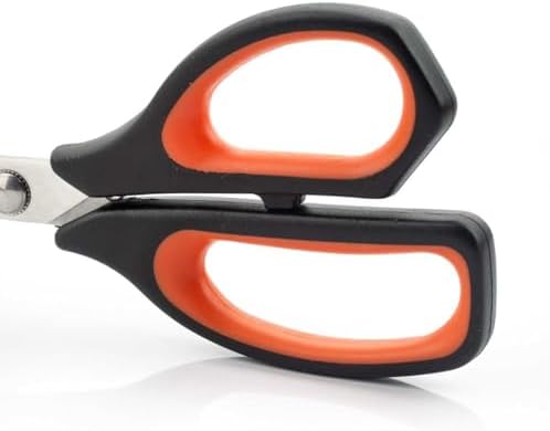 Kitchen Scissors 8 Inch Stainless Steel. Scissors for Meat Use. Polypropylene Handle and 235 mm Blade. Series Prochef. Black and Red Color