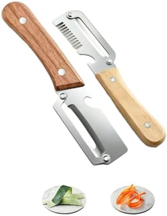Elite Peeler, Gourmet Knives and Cutlery Set, 2-Pack Multi-functional Vegetable Peeler for Kitchen, 2.5 Mm Stainless Steel Peeler, 3-in-1 Scallion Shredder & Peeler-Stainless Steel, Multi-tool