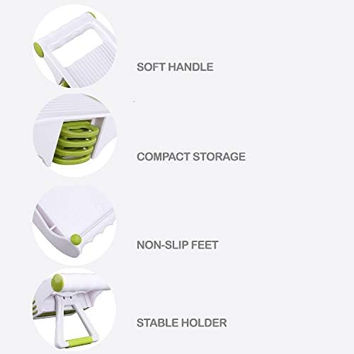Mandoline Slicer – Adjustable Vegetable Mandolin, Fruit zucchini Slicer, French Fry Cutter,Crinkle Cutter Food Waffle,Julienne Grater,Garlic Grinder(White)