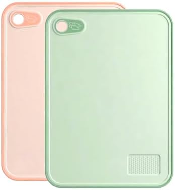 Cutting Board for Kitchen,Wheat Straw Cutting Board,Easy Grip Handle, Thick Chopping Board, Cutting Tool Kitchen Cook Supplies,Strap Hole Easy Hanging,Dishwasher Safe, Green, Pink, Set of 2