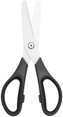 Ceramic Kitchen Scissors 8" Ceramic Blade Scissors White Sharp Blade with Black ABS Handle Cooking Shears for Office School Crafting Kitchen (Black)