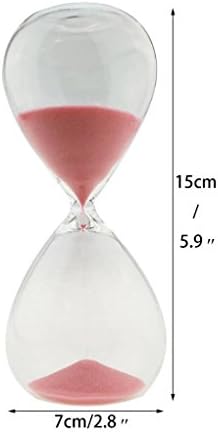 Large Fashion Colorful Sand Glass Sandglass Hourglass Timer Clear Smooth Glass Measures Home Desk Decor Xmas Birthday Gift (15 Minutes, Pink)