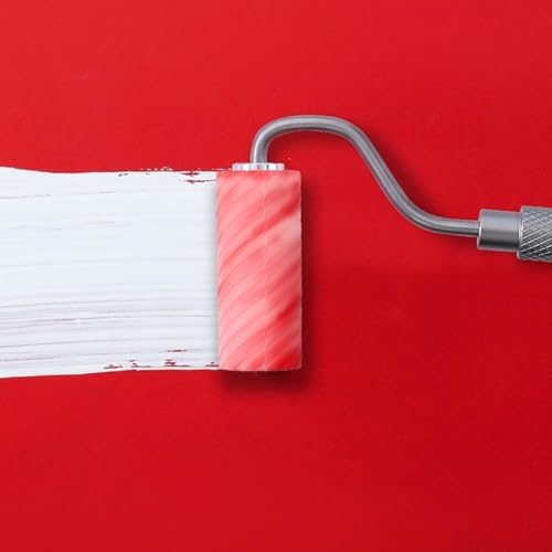 Silicone Roller with Silicone Tray, Rubber Glue Kit, Reusable Professional Paint Kit Suitable for Artistic Crafts, Woodworking, Adhesive and Larger Glue Up Projects (Red)