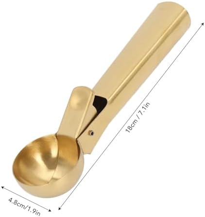 Ice Cream Scoop, Ice Cream Scooper Stainless Steel Ice Cream Ball Spoon for Fruit Frozen Yogurt Ice Cream Scoops gold ice cream scoop (Gold)