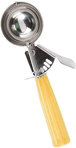 Tiger Chef Yellow 1-2/3 oz Stainless Steel Ice Cream Scoop Disher - NSF Certified - For ice cream, frozen yogurt, cookie dough, meat balls, rice dishes, and vegetable purées. (2, 1-2/3 oz Yellow)
