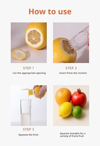 Screw Top Lemon Squeezer, Handheld Citrus Juicer and Orange Juicer Squeezer for Cocktails, Drinks and Cooking, 2 Pcs