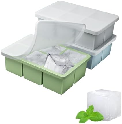Large Silicone Ice Cube Molds 2 Inch,Easy Release Ice Cube Trays with Lid