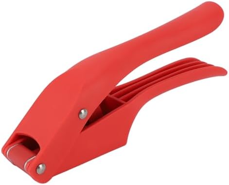 2 in 1 Garlic Mince and Garlic, Garlic Press, Garlic Mincer Tool with Ergonomic Handle Easy To Squeeze for Kitchen (Red)