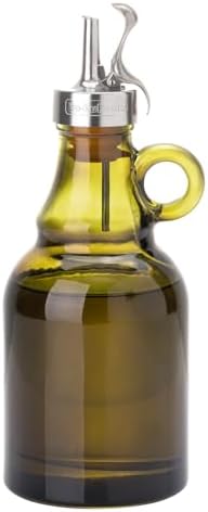 500ml Green Olive Oil Dispenser Bottle,17oz Glass Oil and Vinegar Cruet