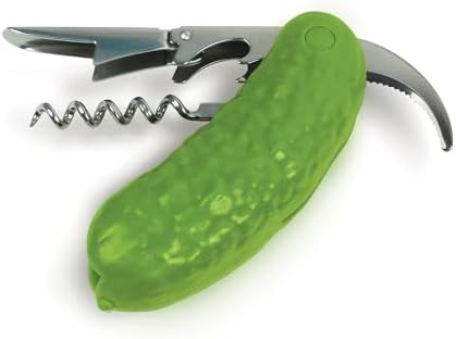 Genuine Fred PICKLED Corkscrew, Multi,function bar tool, Double,hinged lever corkscrew and foli cutter, Great gift
