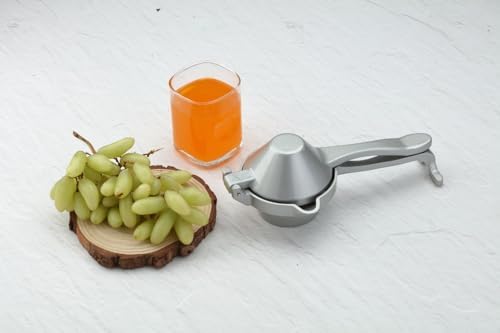 Hand Juicer Squeezer | Aluminum Manual Hand Press Juicer | Ergonomic Grip for Efficient Juice Extraction of Citrus other Fruits | Durable Compact Easy to Use and Clean | Heavy 360 grams in weight |