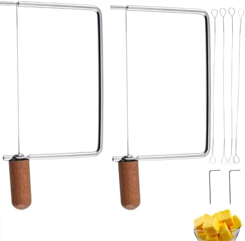 Cheese Slicer Accessories Cheese Cutter Stainless Steel Components - Great for Making Giftable Cheese Cutting Boards with This Cheese Slicer Kit (Wood handle, 2)