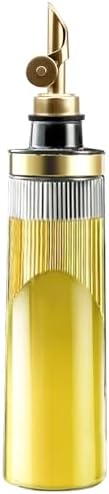 Glass Olive Oil Dispenser Bottle for Kitchen 22OZ/650ML Oil and Vinegar Dispenser with Stainless Steel Pour Spout and Labels