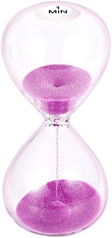 SuLiao Sand Timer 1 Minute Hourglass, 5.1 Inch Purple Sand Clock1 Min, Reloj De Arenai one Minute, Hour Glass Sandglass for Kids, Classroom, Home, Desk, Office Decoration