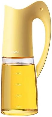 Ankou Olive Oil Dispenser Bottle-20oz 580ml Auto Flip Lid Glass Oil Bottle, Vinegar Condiment Storage Container with Scale, High Borosilicate Glass, Non-Drip Spout, Leakproof, for Kitchen Cooking