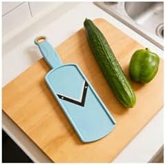 Japanese Handheld Mandoline Slicer – Green Cabbage & Lettuce Shredder for Salad, Fast Thin Slicing Vegetable Cutter, Safe Grip Kitchen Gadget for Quick Prep