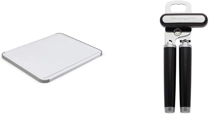 KitchenAid Classic Plastic Cutting Board with KitchenAid Classic Multifunction Can Opener