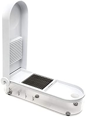 Jean-Patrique Magic Vegetable Chopper with Container - White Food Chopper with 2 Interchangeable Blades, Capture Tray, and Easy-Cleaning - Perfect for Cucumber, Salad, Tomatoes, and Onions