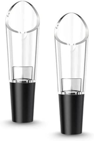 PARENCE. - Set of 2 Universal Bottle Pourers - Integrated Wine Aerator - Anti Drip Pouring Cap - Wine, Oil, Water - 9.5cm - Pack of 2