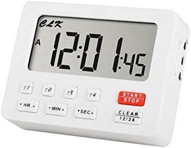 Jayron Desktop Digital Countdown Timer Kitchen Timer Stopwatch,Counting,Magnetic Hanging Hole Loud Alarm for Wedding Retired lab Homework Exercise Sports Fitness Work Cooking(White)