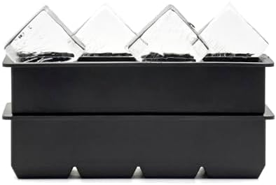 Bangp Large Silicone Ice Cube Tray with Bin and Tongs,2 Pack,Black