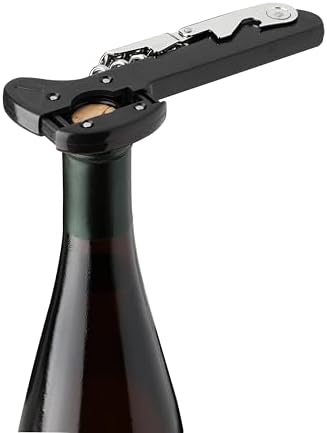 True Recoil Waiters Corkscrew Wine Opener, Durable Stainless Steel with Built-in Bottle Opener and 4-Wheel Foil Cutter for Bartenders, Home Bar, Kitchen, Outdoor Party, Gifts for Wine Lovers, Set of 1