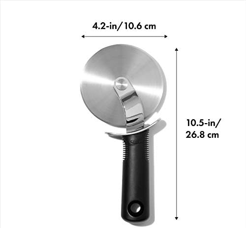 OXO Good Grips Pizza Wheel and Cutter + OXO Good Grips 12-Inch Stainless-Steel Locking Tongs Bundle