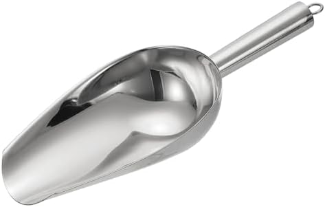 uxcell Metal Ice Scoop, 11" x 4.1"Stainless Steel Ice Scooper for Kitchen Party Bar Wedding Use, Silver