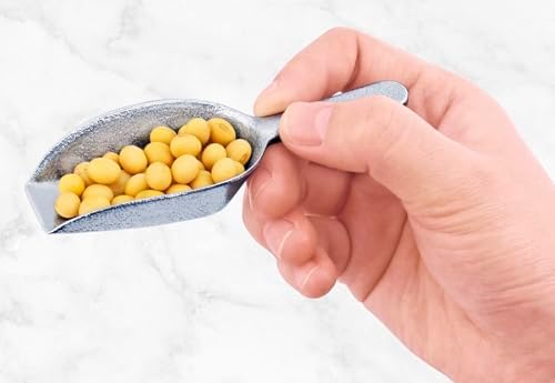 New Star Foodservice Cast Aluminum Flat Bottom Utility Scoop, 1oz, Extra Small Size, Silver, Hand Wash Only