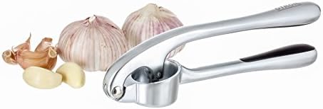 OTRON Premium Garlic Press, Stainless Steel, Garlic Mincer, Professional Heavy Duty, Soft-Handled, Crush Garlic Cloves, Ginger