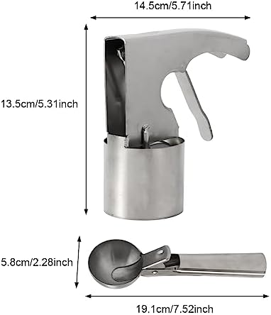 Ice Cream Sandwich Scoop for Big Volume, Old Fashioned Cylindrical Scooper