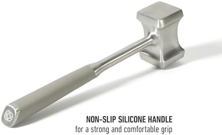 Calphalon Stainless Steel Meat Tenderizer, Dual-Sided Meat Mallet with Ergonomic Handle for Tenderizing and Flattening Beef, Chicken, Pork & Poultry