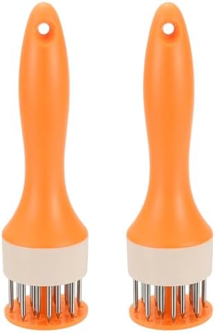 uxcell 2 Pcs Meat Tenderizer Tool, 7.7 x 2 Inch Small Meat Tenderizer Mallet for Tenderizing Pork Chicken Steak Fish Grilling BBQ, Yellow