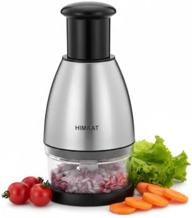Manual Vegetable Dicer - Efficient Stainless Steel Hand Chopper for Onions, Garlic, Tomatoes, Nuts, Herbs, Salad. Perfect Kitchen Gadget for Fast, Easy Food Prep. Dishwasher Safe.