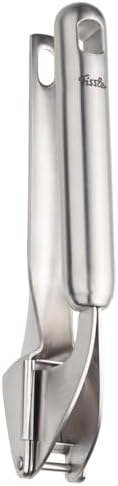 Fissler Essential Garlic Press, 18/10 Stainless Steel Garlic Mincer & Crusher, Kitchen Cooking Utensil, Ergonomic Handle, Easy to Clean, Dishwasher Safe