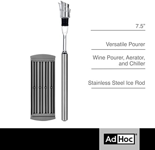 AdHoc Ice Pour Wine Chiller & Pourer, Stainless Steel