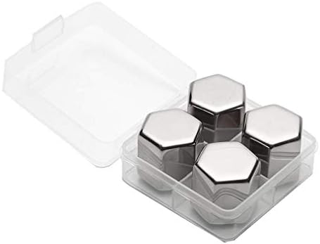 Stainless Steel Hexagon Shaped Whiskey Stones Set Reusable Chilling Rocks Ice Stones Gift for Whiskey Lovers