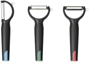 Richardson Sheffield Peeler, 3 Pieces, Potato Peeler, Peeler for Julienne and Vegetables, Cucumber Peeler, Vegetable Peeler, Potato Peeler Set, Black