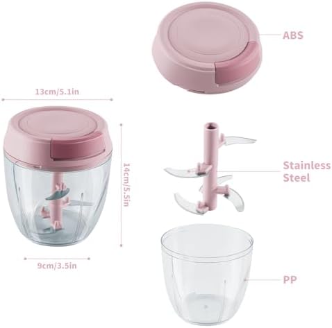 Manual Food Chopper Vegetable Cutter Onions Cutter Garlic Dicer Grinder Veggie Chopper with Container 900ML
