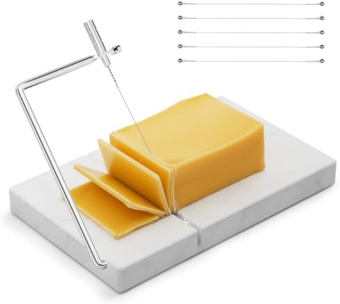 TOPULORS Cheese Slicer Stainless Steel Wire Cheese Cutter Slicer for Mozzarella, Cheddar, Gouda, And More Block Cheese - Heavy Duty Slicer With Extra Replacement Cutting Wir
