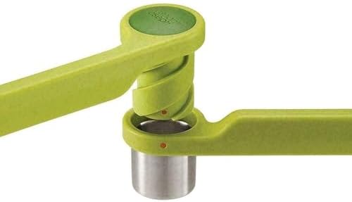 Joseph Joseph Helix Garlic Press and Citrus Juicer Ergonomic Twist-Action Hand Press Stainless Steel Set, Green and Yellow
