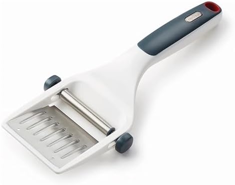 Zyliss Dial & Slice Cheese Slicer - Adjustable, Handheld Cheese Slicer with Stainless Steel Edge and Ergonomic Handle - White